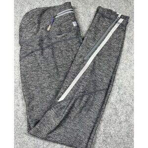 MSP Miraclesuit Leggings Gray Heather Women XS 26" Reflective Lines Zip Leg
